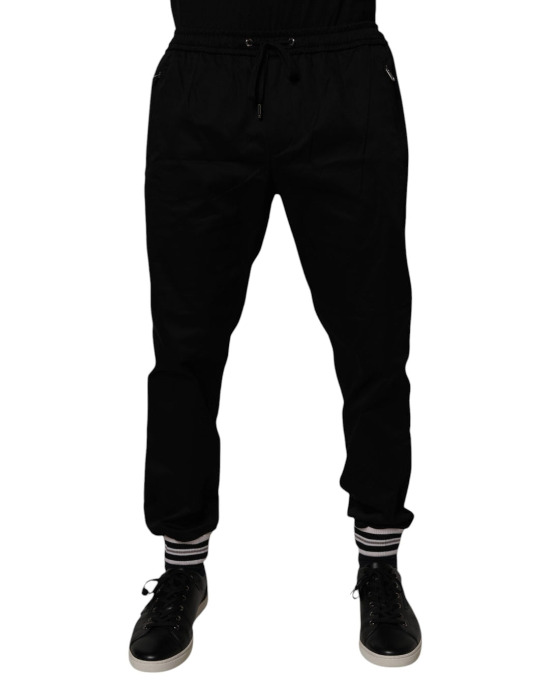 Dolce &amp; Gabbana Sample Sale Dolce &amp; Gabbana Black Cotton Stretch Jogger Sweatpants Pants - | Designer outlet