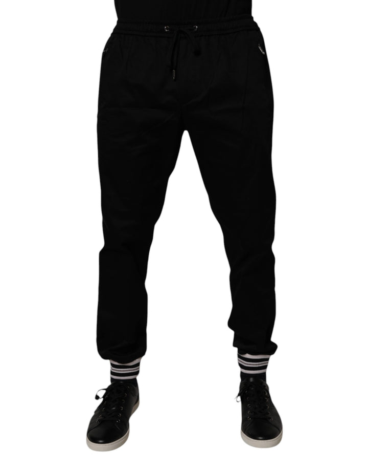 Dolce &amp; Gabbana Sample Sale Dolce &amp; Gabbana Black Cotton Stretch Jogger Sweatpants Pants - | Designer outlet