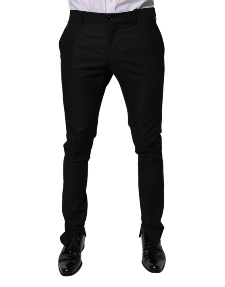 Dolce &amp; Gabbana Black Virgin Wool MenSkinny Dress Formal Pants by Dolce &amp; Gabbana outlet now on sale