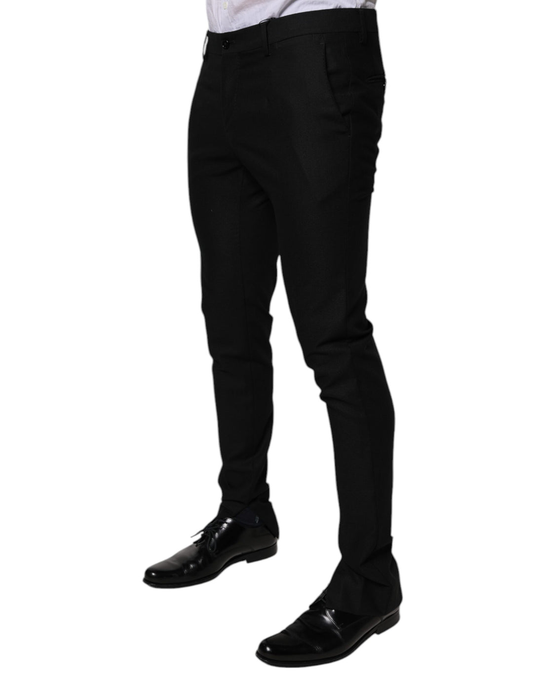 Dolce &amp; Gabbana Black Virgin Wool MenSkinny Dress Formal Pants by Dolce &amp; Gabbana outlet now on sale