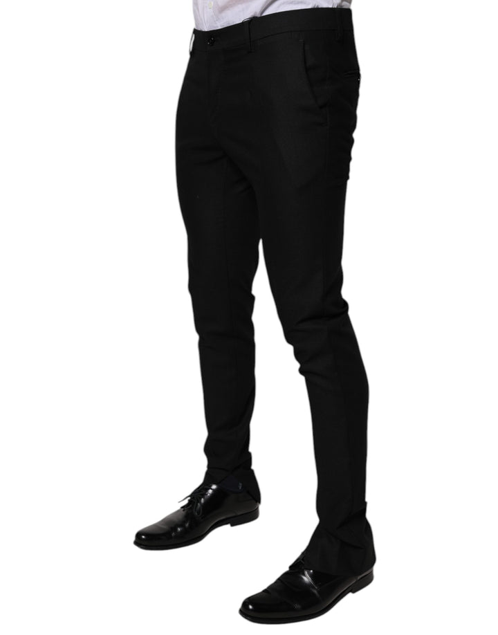 Dolce &amp; Gabbana Black Virgin Wool MenSkinny Dress Formal Pants by Dolce &amp; Gabbana outlet now on sale