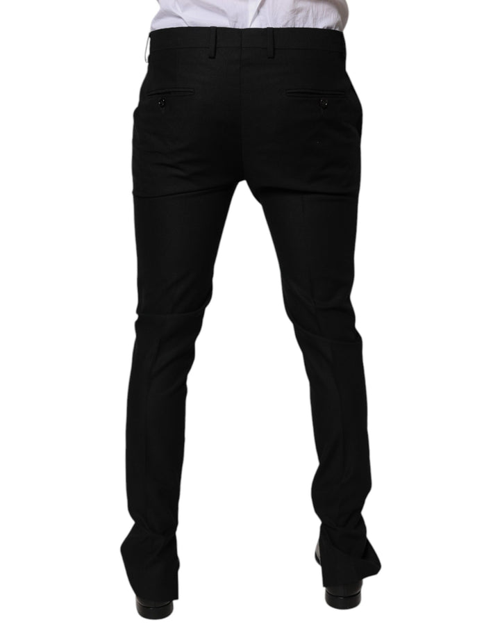 Dolce &amp; Gabbana Black Virgin Wool MenSkinny Dress Formal Pants by Dolce &amp; Gabbana outlet now on sale