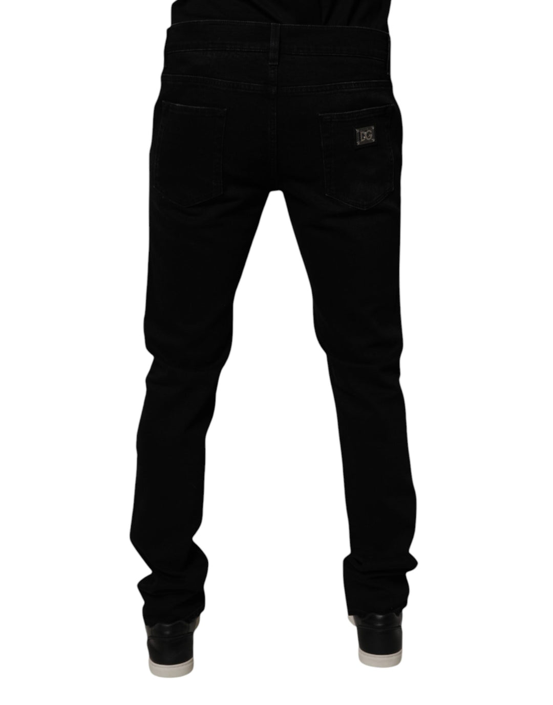 Dolce &amp; Gabbana Black Cotton Tattered Skinny Men Denim Jeans by Dolce &amp; Gabbana outlet now on sale