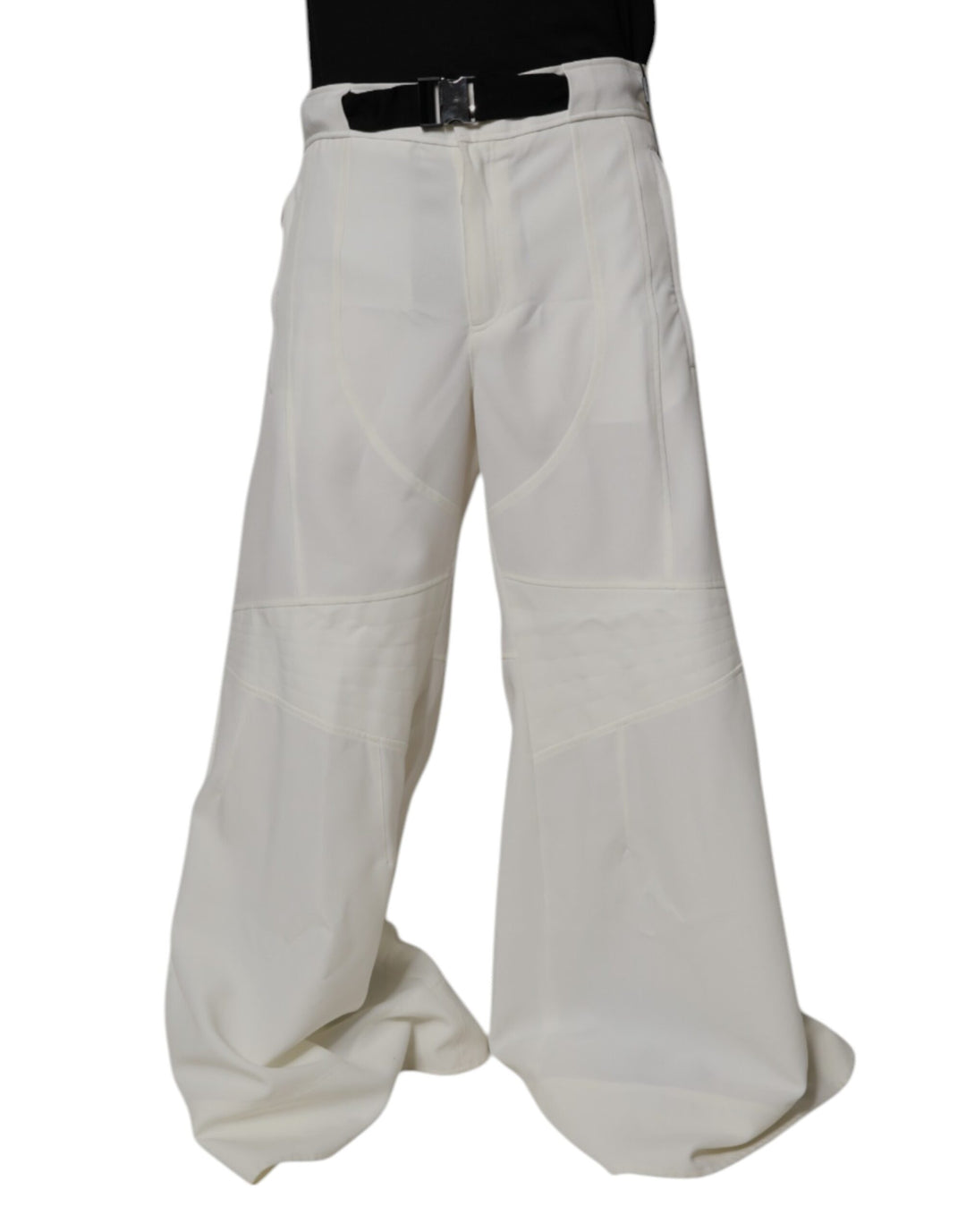 Dolce &amp; Gabbana White Mid Waist Wide Leg Pants by Dolce &amp; Gabbana outlet now on sale