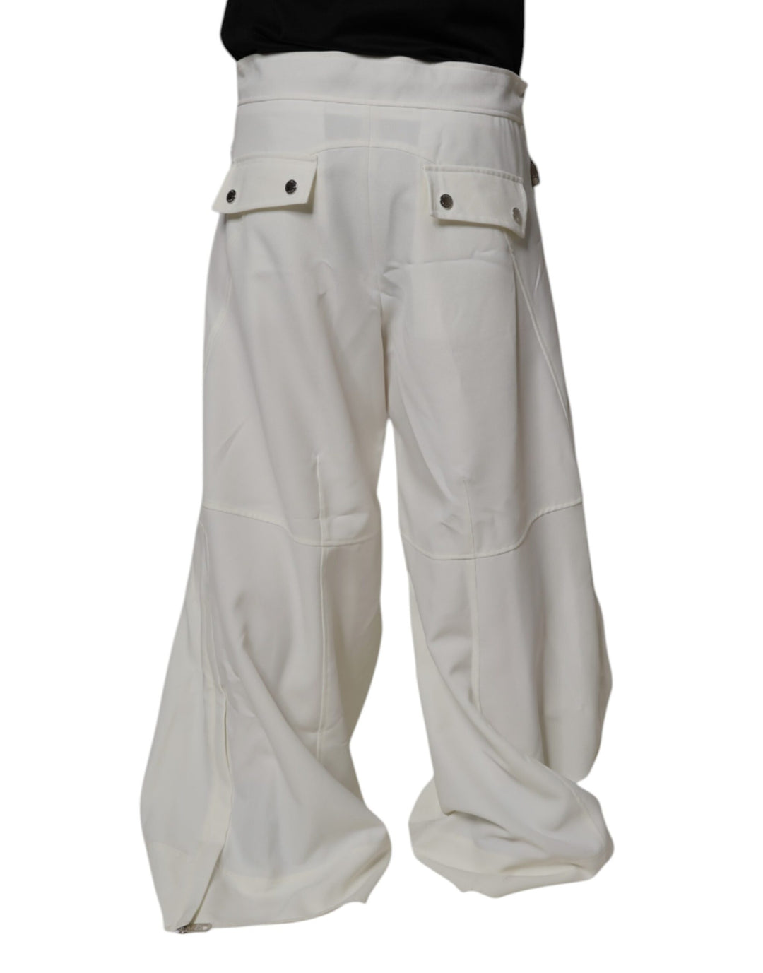 Dolce &amp; Gabbana White Mid Waist Wide Leg Pants by Dolce &amp; Gabbana outlet now on sale
