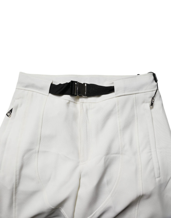Dolce &amp; Gabbana White Mid Waist Wide Leg Pants by Dolce &amp; Gabbana outlet now on sale