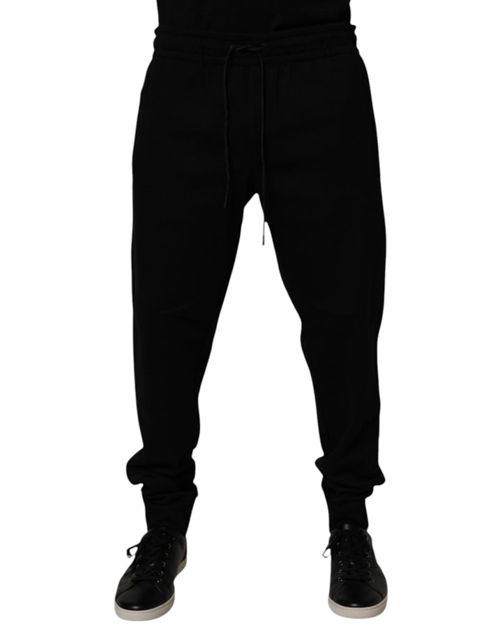 Dolce &amp; Gabbana Sample Sale Dolce &amp; Gabbana Black Cotton Blend Jogger Sweatpants Pants - | Designer outlet