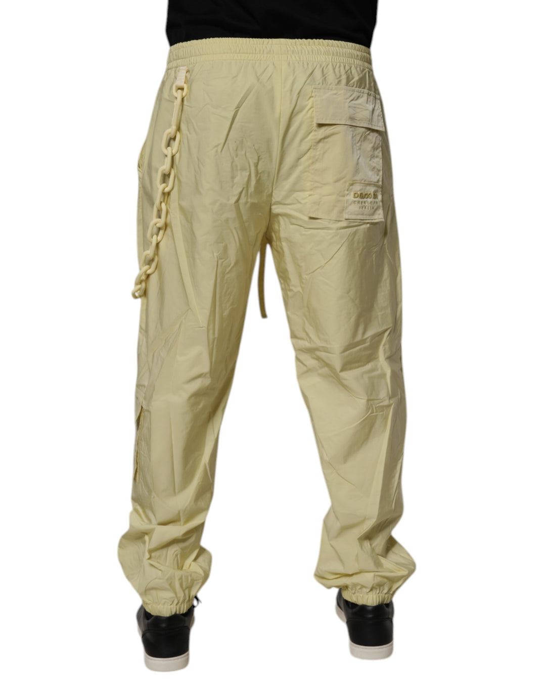 Dolce &amp; Gabbana Sample Sale Dolce &amp; Gabbana Yellow Nylon Cargo Chain Men Jogger Pants - | Designer outlet