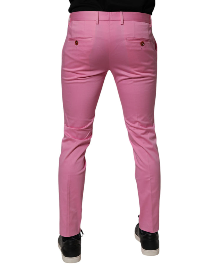 Dolce &amp; Gabbana Sample Sale Dolce &amp; Gabbana Pink Cotton Slim Fit Men Dress Formal Pants - | Designer outlet
