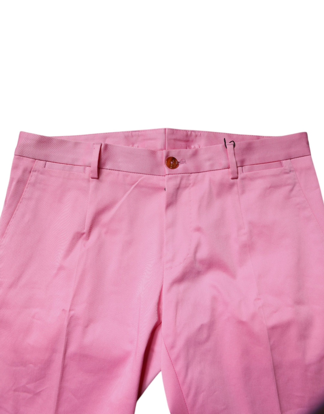 Dolce &amp; Gabbana Sample Sale Dolce &amp; Gabbana Pink Cotton Slim Fit Men Dress Formal Pants - | Designer outlet