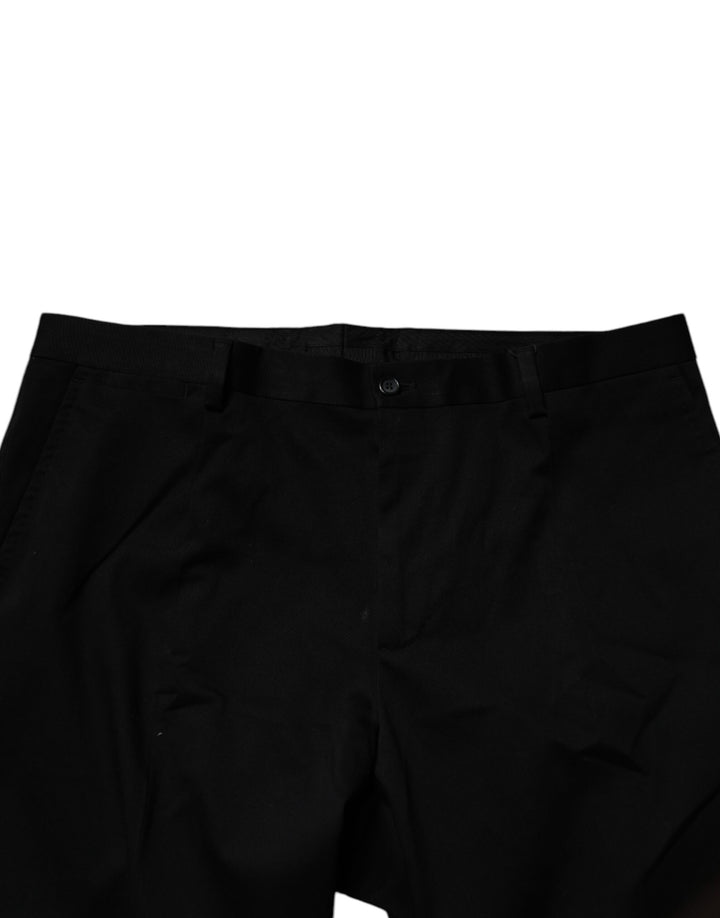 Dolce &amp; Gabbana Black Cotton Men Skinny Dress Formal Pants by Dolce &amp; Gabbana outlet now on sale