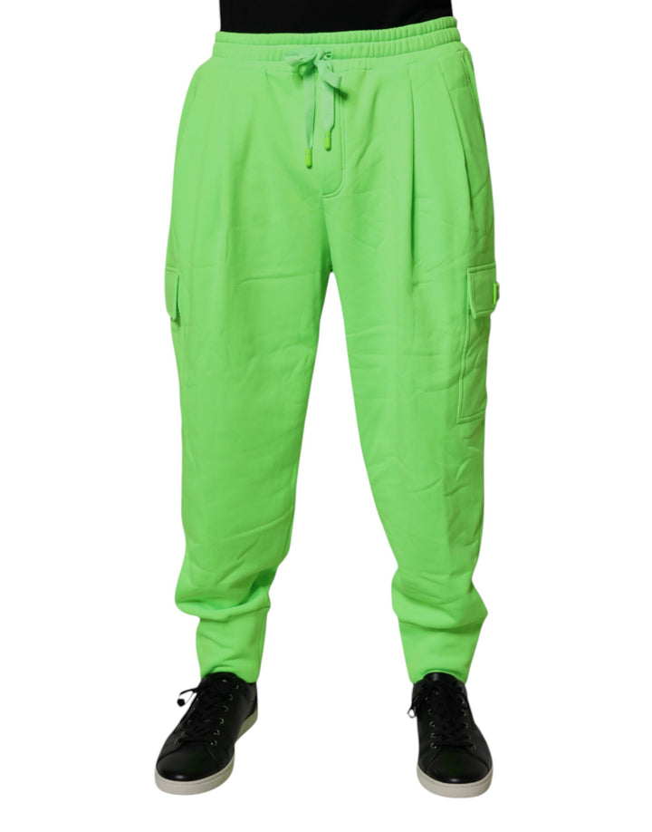 Dolce &amp; Gabbana Neon Green Cargo Jogger Men Sweatpants Pants by Dolce &amp; Gabbana outlet now on sale