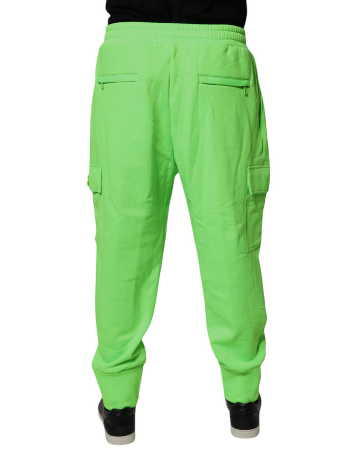 Dolce &amp; Gabbana Neon Green Cargo Jogger Men Sweatpants Pants by Dolce &amp; Gabbana outlet now on sale