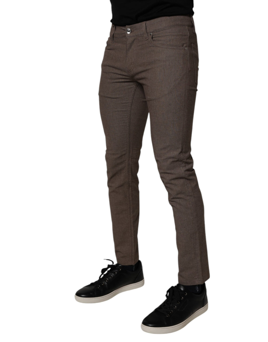 Dolce & Gabbana Brown Cotton Stretch Chino Pants