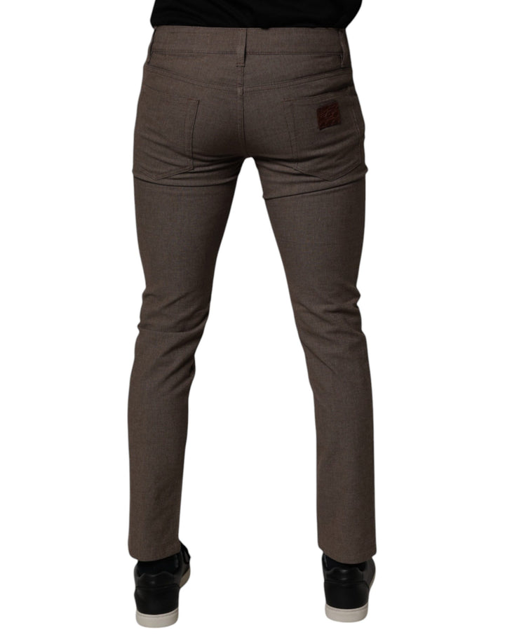 Dolce & Gabbana Brown Cotton Stretch Chino Pants
