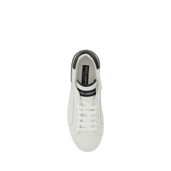 Dolce & Gabbana White Calf Leather Bos Taurus Low Top Sneakers by Dolce & Gabbana outlet now on sale
