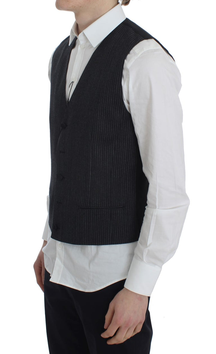 Dolce &amp; Gabbana Sample Sale Dolce &amp; Gabbana Gray Striped Formal Vest - | Designer outlet