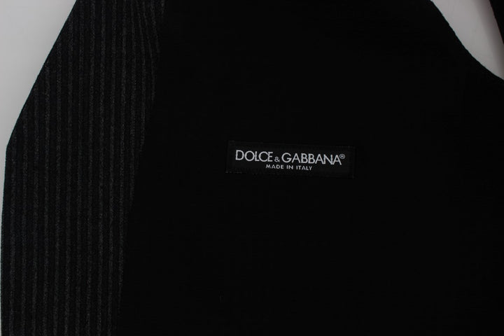 Dolce &amp; Gabbana Sample Sale Dolce &amp; Gabbana Gray Striped Formal Vest - | Designer outlet