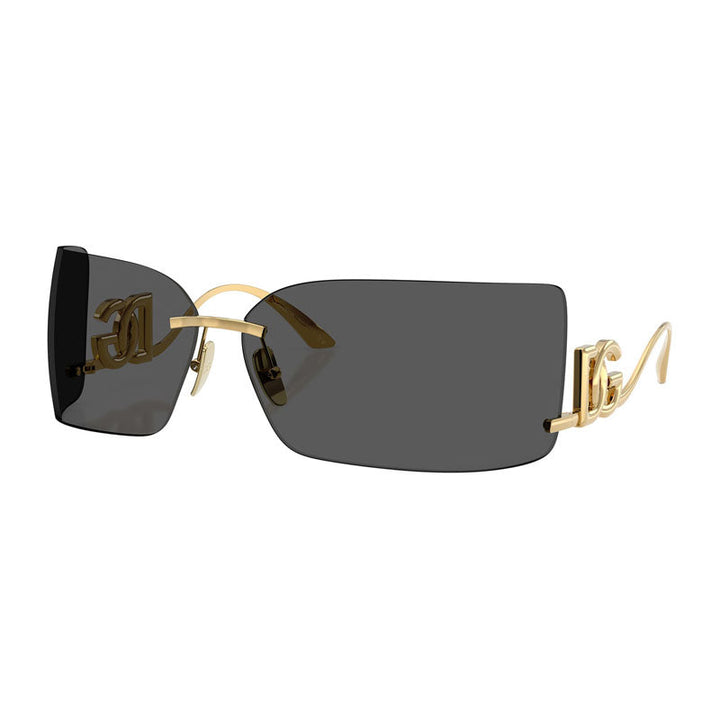 Dolce & Gabbana Sunglasses Square Rimless, Gold Frame and Dark Grey Lens DG231902/87