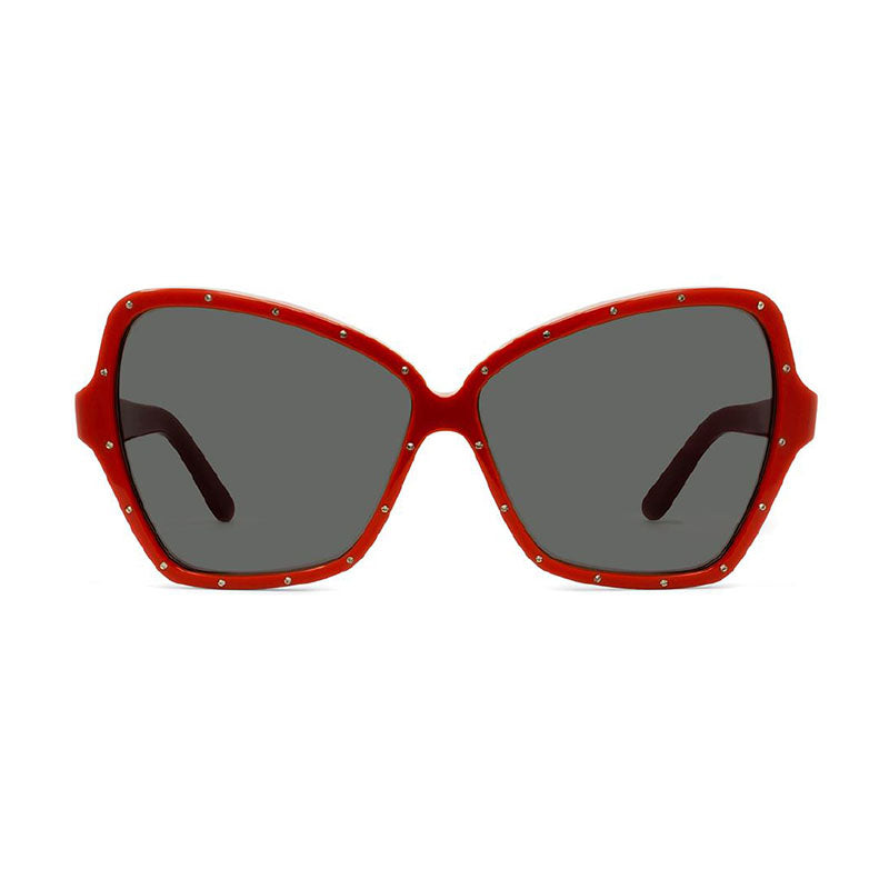 Celine Sunglasses Butterfly Full Rim, Red Frame and Grey Lens CL4066IS66A