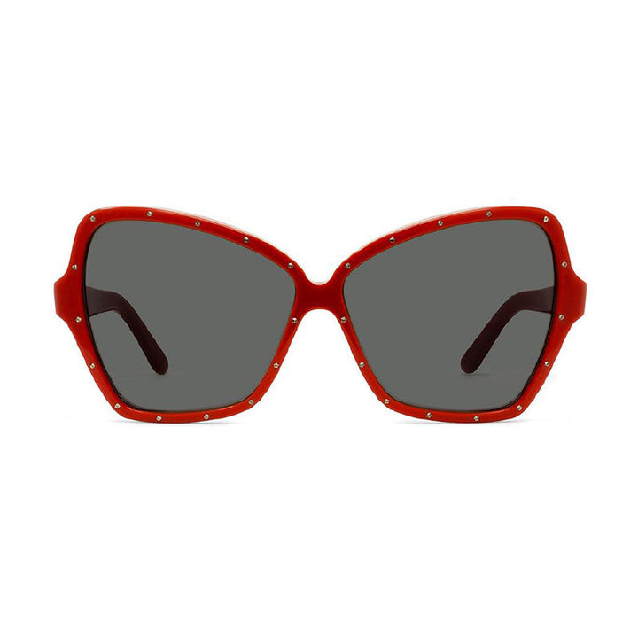 Celine Sunglasses Butterfly Full Rim, Red Frame and Grey Lens CL4066IS66A