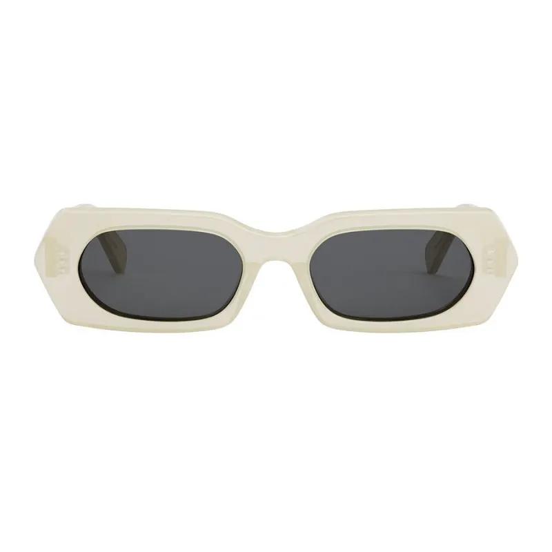 Celine Sunglasses Geometric Full Rim, Opal Vanilla Frame And Smoke Lens Cl40243I39A