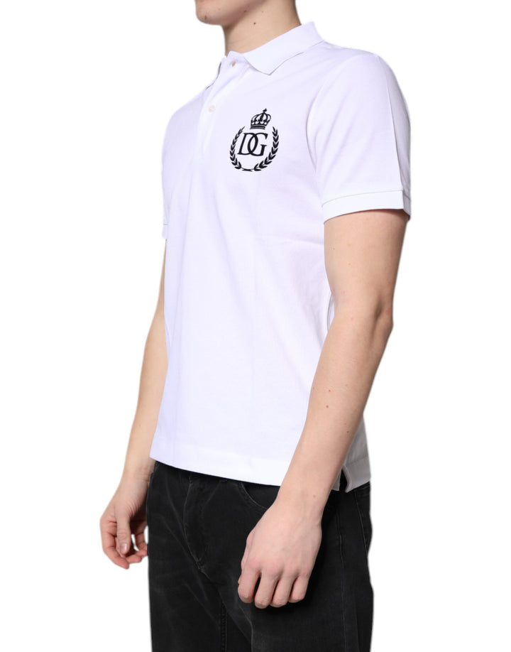 Dolce &amp; Gabbana Sample Sale Dolce &amp; Gabbana White Cotton Crown Collared Men Polo T-shirt - | Designer outlet