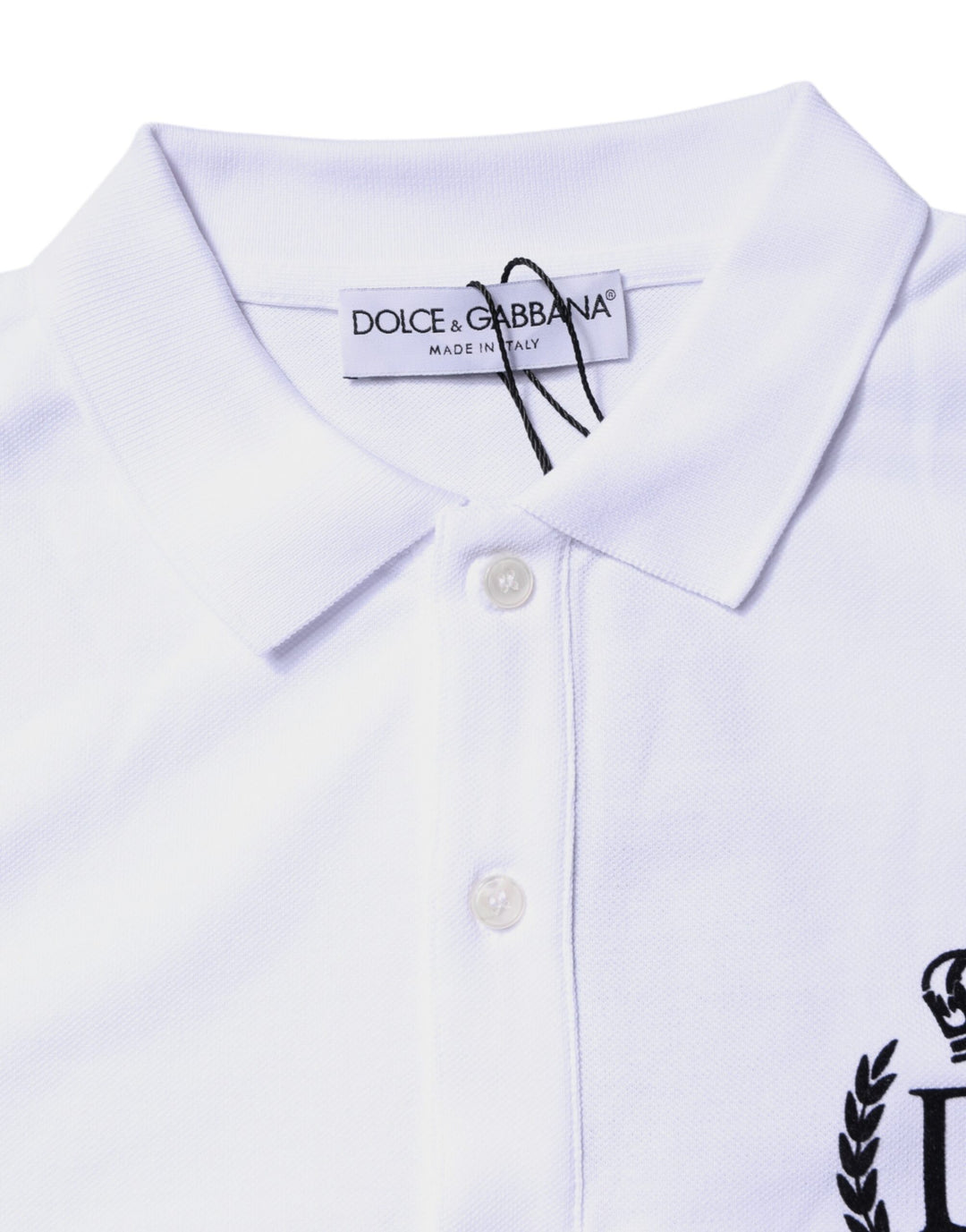 Dolce &amp; Gabbana Sample Sale Dolce &amp; Gabbana White Cotton Crown Collared Men Polo T-shirt - | Designer outlet
