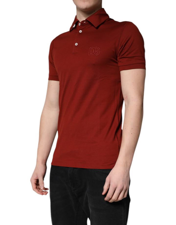 Dolce &amp; Gabbana Sample Sale Dolce &amp; Gabbana Red Cotton DG Logo Collared Men Polo T-shirt - | Designer outlet