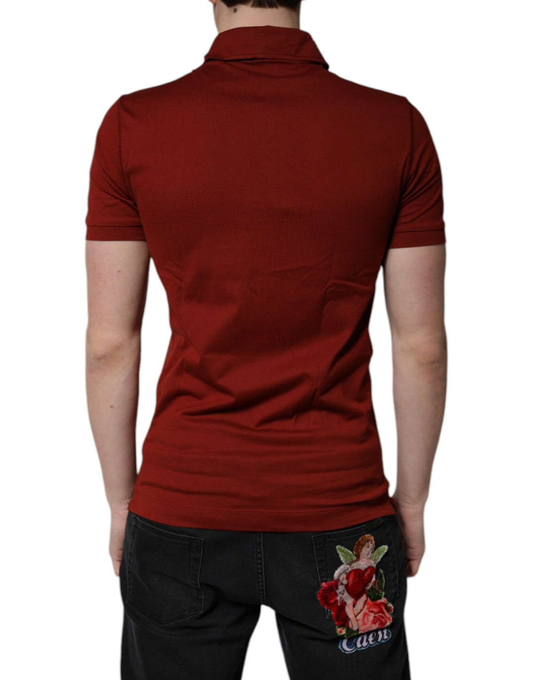 Dolce &amp; Gabbana Sample Sale Dolce &amp; Gabbana Red Cotton DG Logo Collared Men Polo T-shirt - | Designer outlet