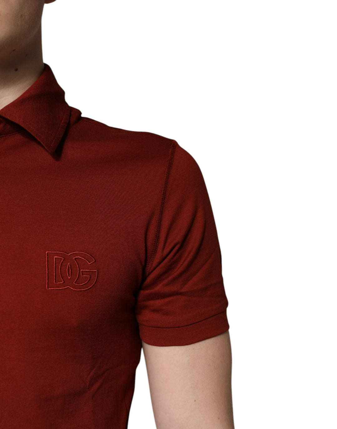Dolce &amp; Gabbana Sample Sale Dolce &amp; Gabbana Red Cotton DG Logo Collared Men Polo T-shirt - | Designer outlet