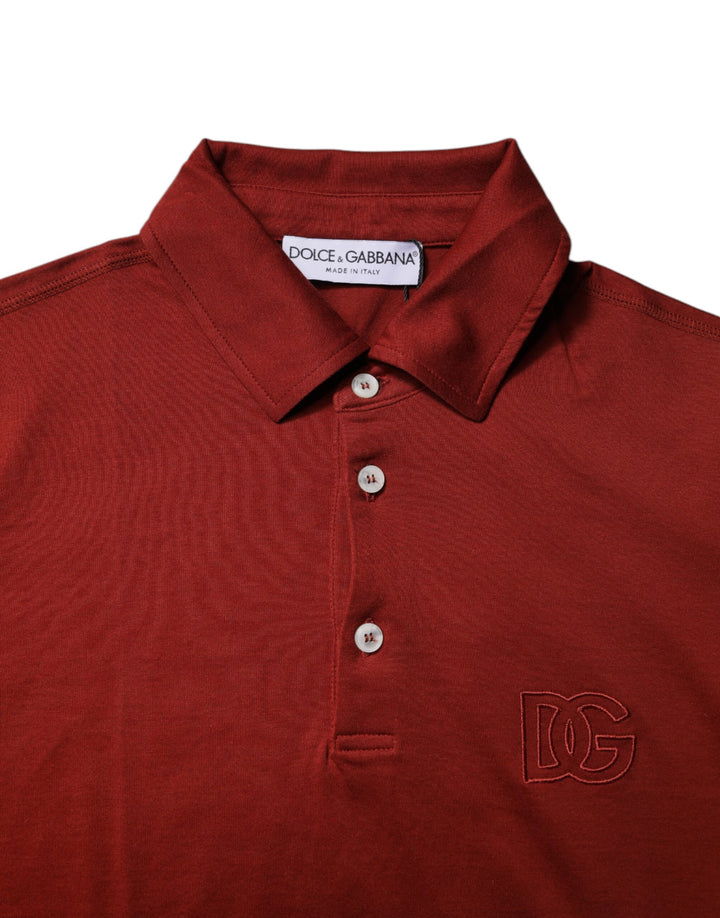 Dolce &amp; Gabbana Sample Sale Dolce &amp; Gabbana Red Cotton DG Logo Collared Men Polo T-shirt - | Designer outlet