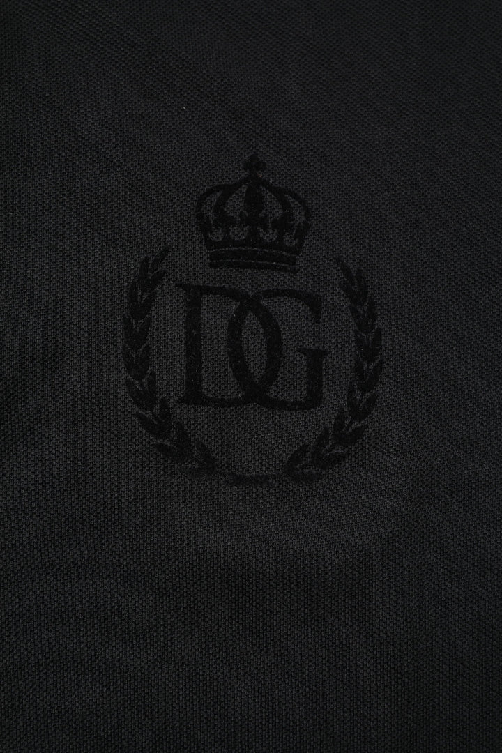 Dolce &amp; Gabbana Sample Sale Dolce &amp; Gabbana Black Cotton DG Logo Collared Polo T-shirt - | Designer outlet
