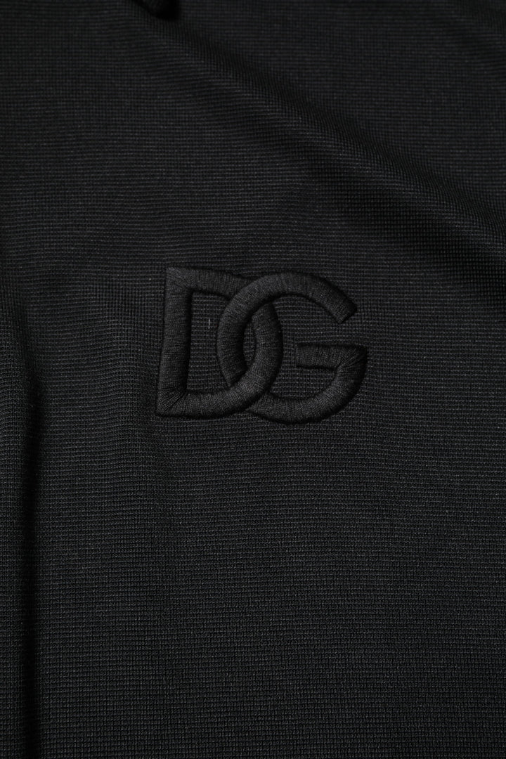Dolce &amp; Gabbana Sample Sale Dolce &amp; Gabbana Black Polyester DG Logo Collared Polo T-shirt - | Designer outlet