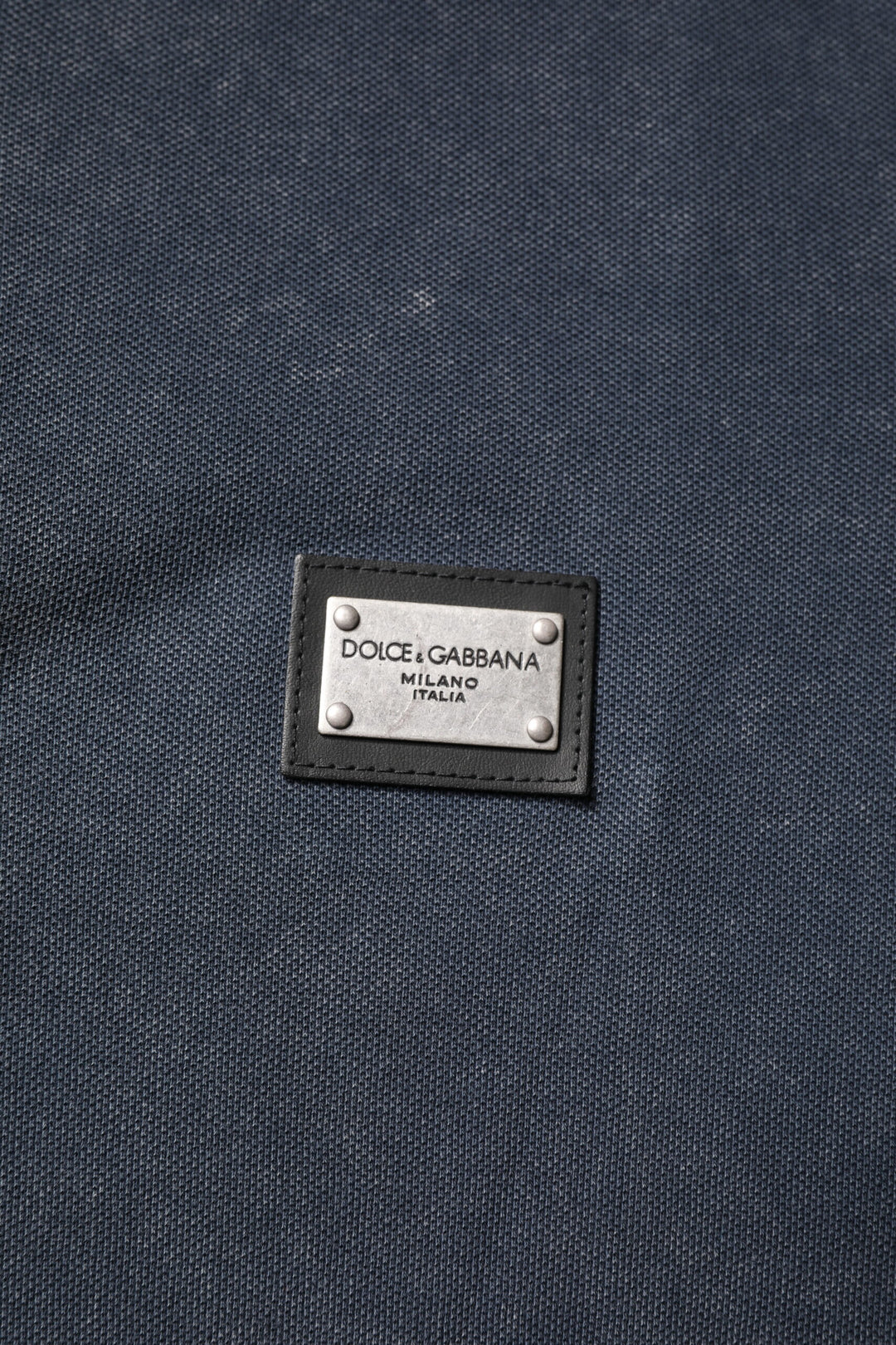 Dolce &amp; Gabbana Sample Sale Dolce &amp; Gabbana Dark Blue Logo Plaque Cotton Men Polo Shirt T-shirt - | Designer outlet