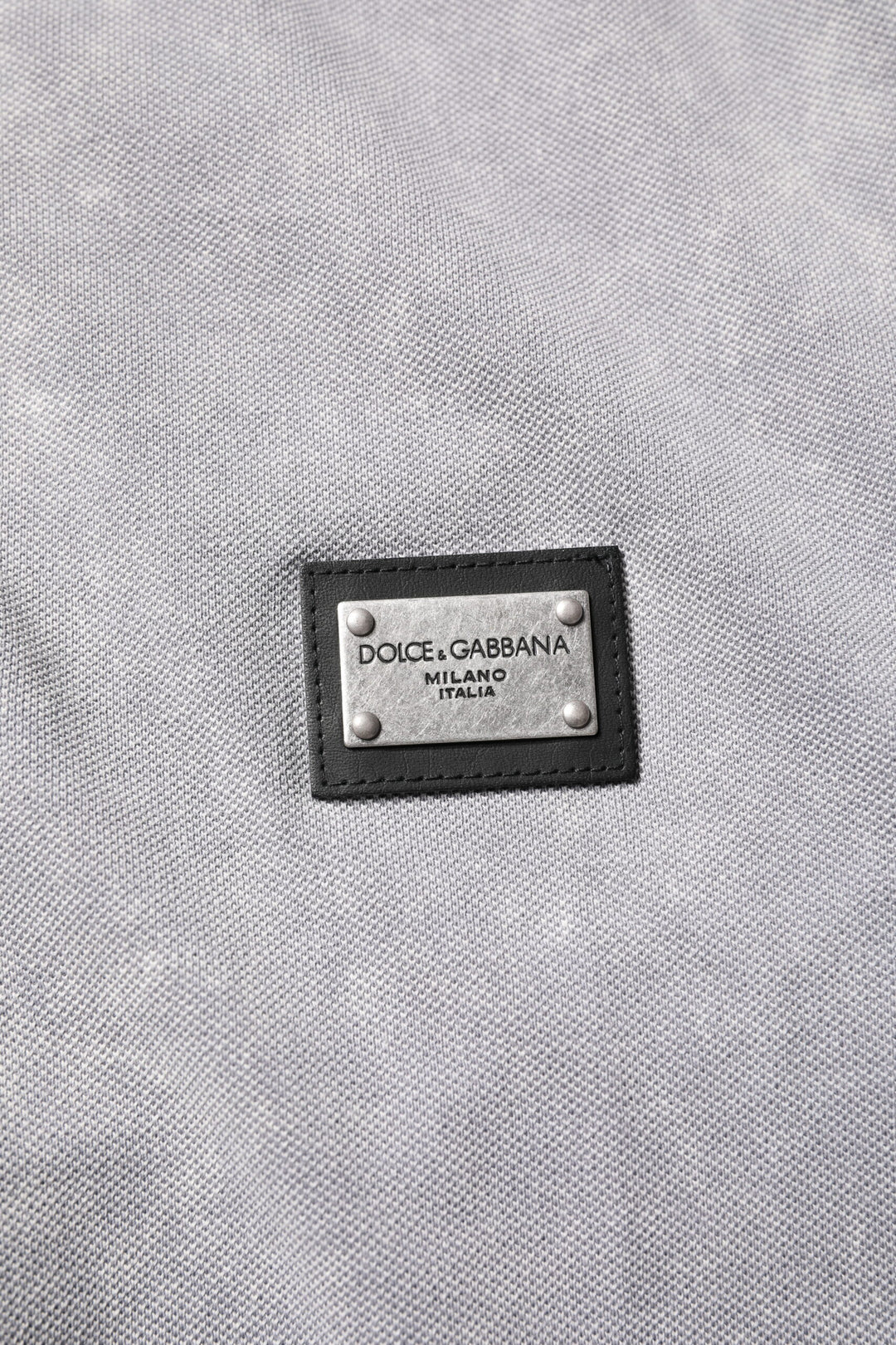 Dolce &amp; Gabbana Sample Sale Dolce &amp; Gabbana Gray Logo Plaque Cotton Men Polo Shirt T-shirt - | Designer outlet
