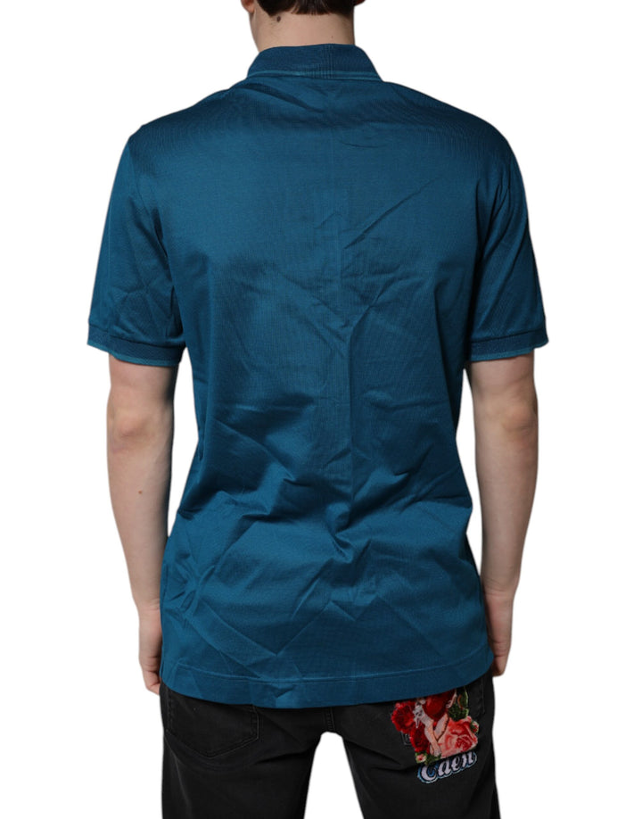 Dolce &amp; Gabbana Sample Sale Dolce &amp; Gabbana Blue Logo Cotton Men Polo Shirt T-shirt - | Designer outlet