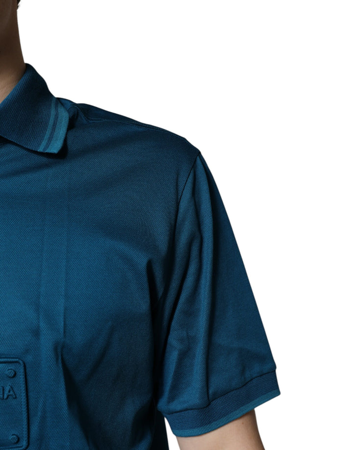 Dolce &amp; Gabbana Sample Sale Dolce &amp; Gabbana Blue Logo Cotton Men Polo Shirt T-shirt - | Designer outlet