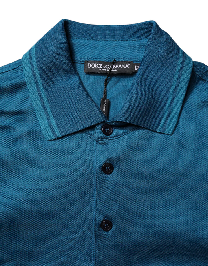 Dolce &amp; Gabbana Sample Sale Dolce &amp; Gabbana Blue Logo Cotton Men Polo Shirt T-shirt - | Designer outlet