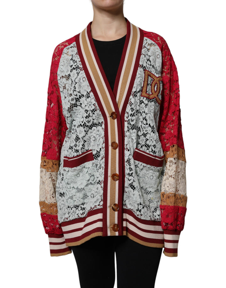 Dolce &amp; Gabbana Sample Sale Dolce &amp; Gabbana Multicolor Floral Lace Cardigan Sweater - | Designer outlet