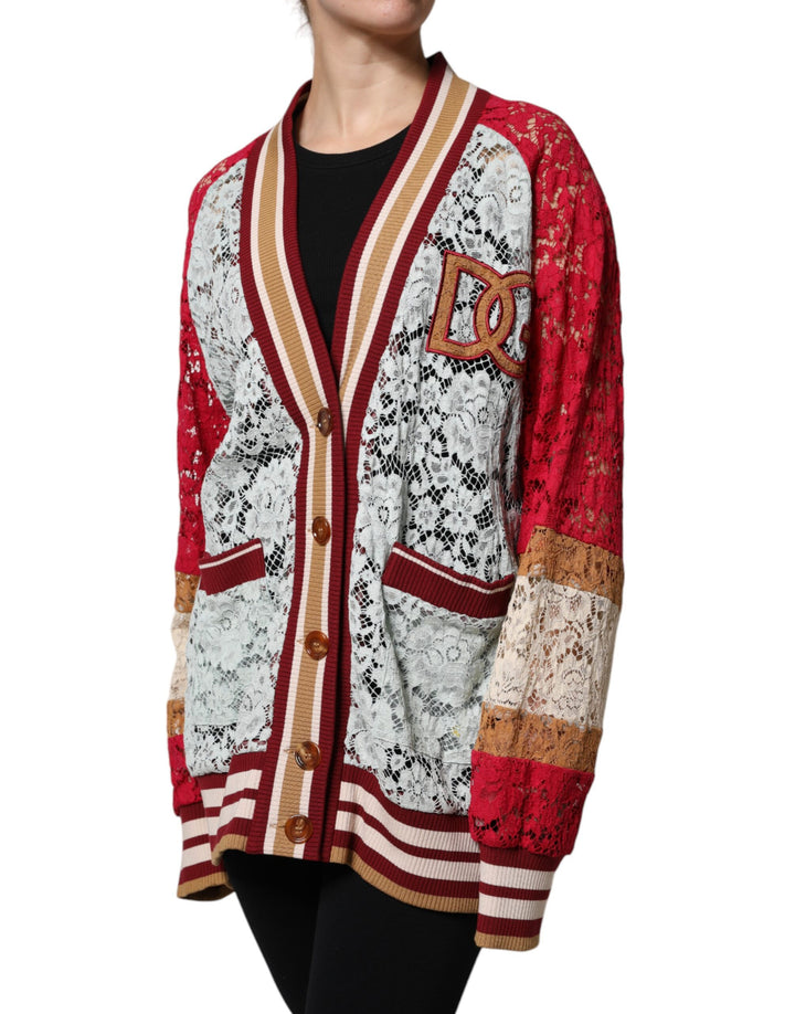 Dolce &amp; Gabbana Sample Sale Dolce &amp; Gabbana Multicolor Floral Lace Cardigan Sweater - | Designer outlet