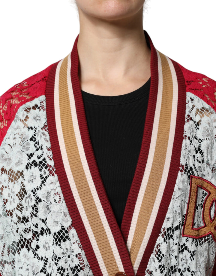 Dolce &amp; Gabbana Sample Sale Dolce &amp; Gabbana Multicolor Floral Lace Cardigan Sweater - | Designer outlet