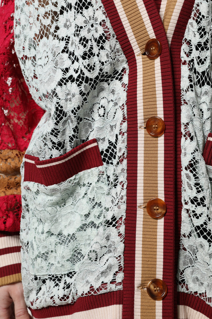 Dolce &amp; Gabbana Sample Sale Dolce &amp; Gabbana Multicolor Floral Lace Cardigan Sweater - | Designer outlet