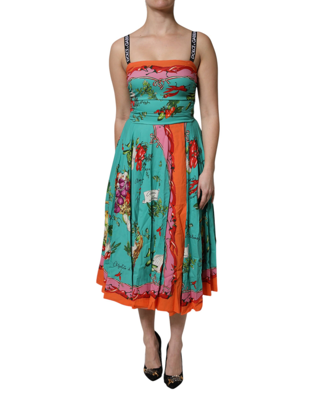 Dolce and Gabbana Silk Sleeveless Midi Dress | Designer Fashion outlet