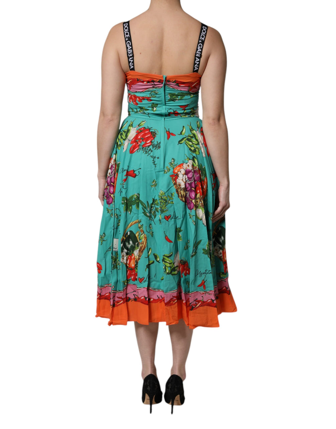 Dolce &amp; Gabbana Sample Sale Dolce &amp; Gabbana Multicolor Printed Silk Sleeveless Midi Dress - | Designer outlet