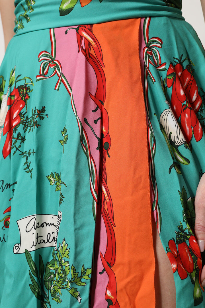Dolce &amp; Gabbana Sample Sale Dolce &amp; Gabbana Multicolor Printed Silk Sleeveless Midi Dress - | Designer outlet