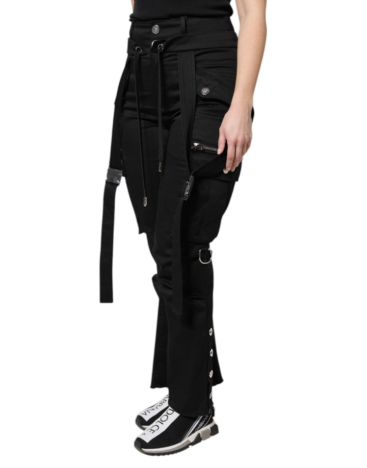 Dolce &amp; Gabbana Sample Sale Dolce &amp; Gabbana Black Cotton High Waist Cargo Pants - | Designer outlet