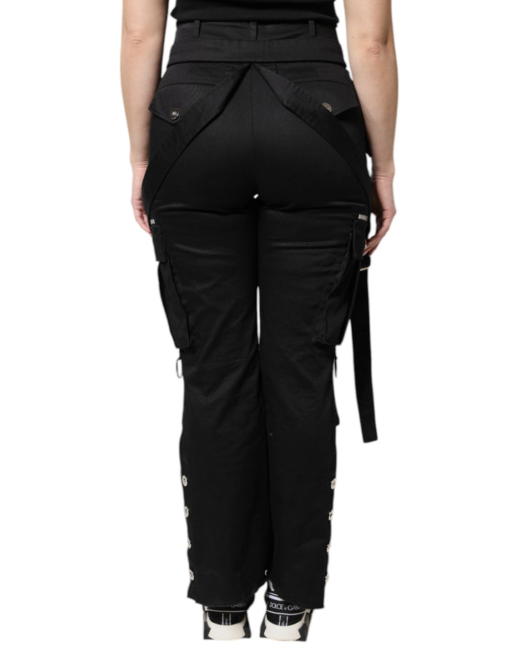 Dolce &amp; Gabbana Sample Sale Dolce &amp; Gabbana Black Cotton High Waist Cargo Pants - | Designer outlet