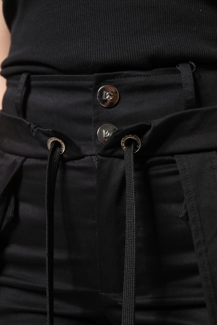 Dolce &amp; Gabbana Sample Sale Dolce &amp; Gabbana Black Cotton High Waist Cargo Pants - | Designer outlet