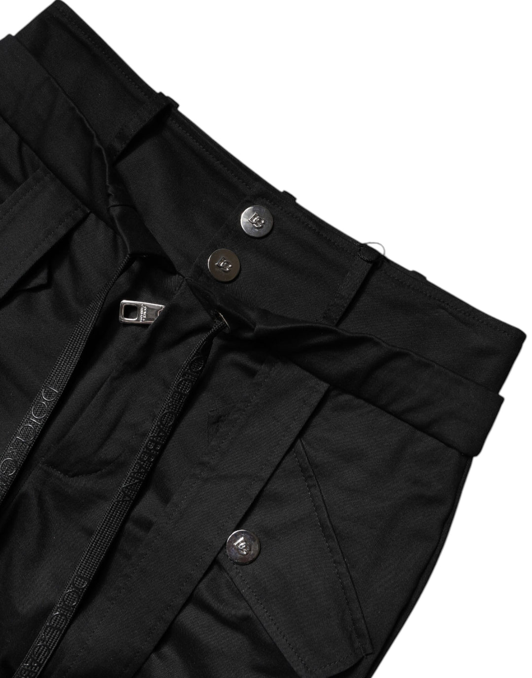 Dolce &amp; Gabbana Sample Sale Dolce &amp; Gabbana Black Cotton High Waist Cargo Pants - | Designer outlet